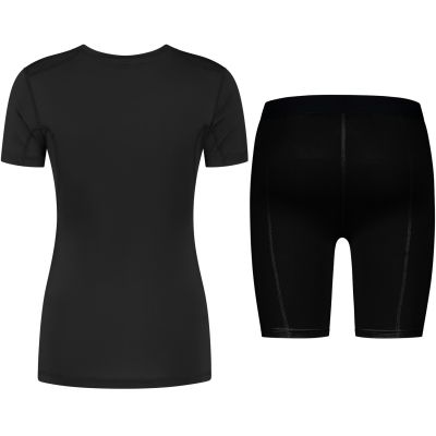 Gladiator Sports Paket: Kompressionsshirt und Kompressionsshorts – Damen schwarz achterseite