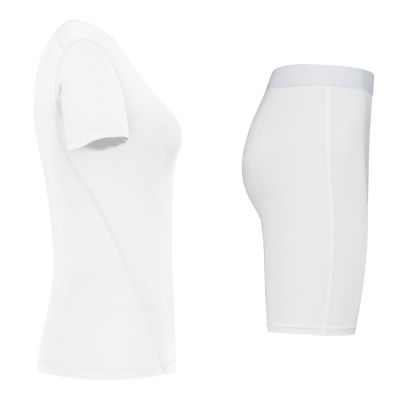 Gladiator Sports Paket: Kompressionsshirt und Kompressionsshorts – Damen Weiß seite