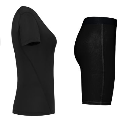 Gladiator Sports Paket: Kompressionsshirt und Kompressionsshorts – Damen schwarz seite