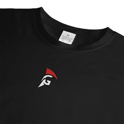Gladiator Sports Kompressionsshirt herren schwarz Detailaufnahme Logo