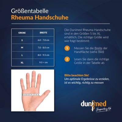 Gröbentabelle Dunimed Rheuma Handschuhe