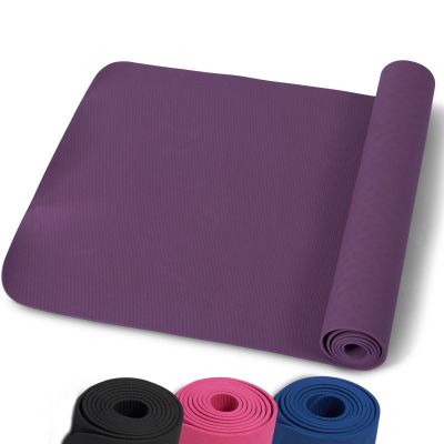 workout zu hause pakket yoga mat lila und fitnessband versrschiedene farben