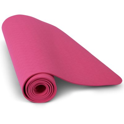 workout zu hause pakket yoga mat rosa aufgerollt